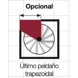 Peldaño trapezoidal, escalera C20
